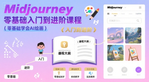 midjourney零基础入门到进阶课程，零基础学会AI绘画-清风网创资源站