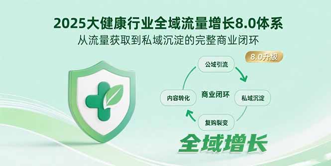 2025大健康行业全域流量增长8.0体系，从流量获取到私域沉淀的完整商业闭环-清风网创资源站