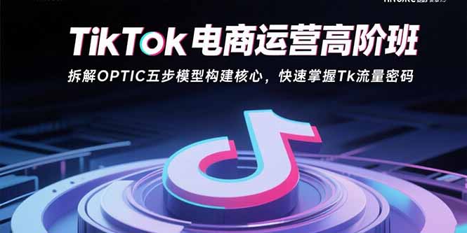 TikTok电商运营高阶班：拆解OPTIC五步模型构建核心，快速掌握Tk流量密码-清风网创资源站
