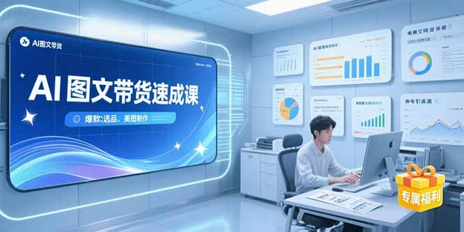 AI图文带货速成课，养号引流秘籍，爆款选品策略，美图制作全流程-清风网创资源站
