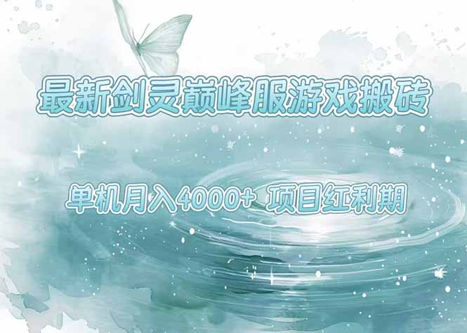 最新剑灵巅峰服游戏搬砖，项目红利期，单机稳定4000+操作简单好上手-清风网创资源站