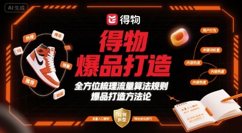 得物爆品打造，全方位梳理得物流量算法规则爆品打造规则-清风网创资源站