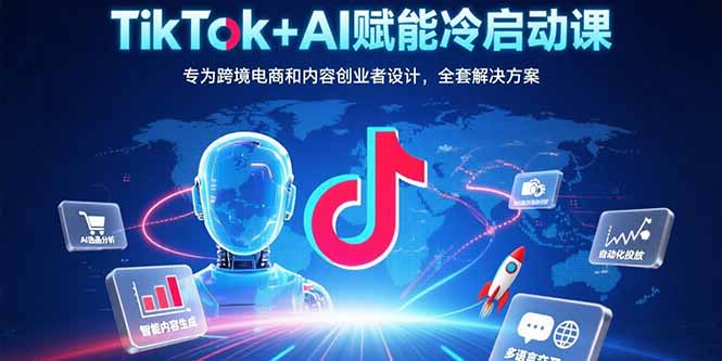 TikTok+AI赋能冷启动课：专为跨境电商和内容创业者设计，全套解决方案-清风网创资源站