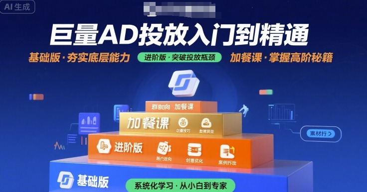 巨量AD投放入门到精通，基础版+进阶版+加餐课-清风网创资源站
