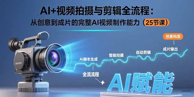 AI+视频拍摄与剪辑全流程：从创意到成片的完整AI视频制作能力(25节课-清风网创资源站