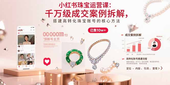 小红书珠宝运营课：千万级成交案例拆解，搭建高转化珠宝账号的核心方法-清风网创资源站