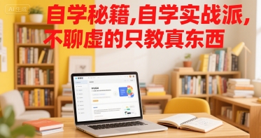 自学秘籍，自学实战派，不聊虚的只教真东西-清风网创资源站