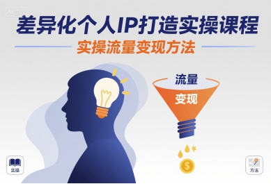 差异化个人IP打造实操课程，实操流量变现方法-清风网创资源站