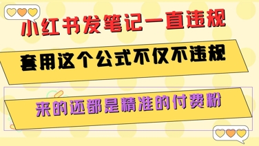 小红书发笔记一直违规，套用这个公式不仅不违规，来的还都是精准的付费粉-清风网创资源站