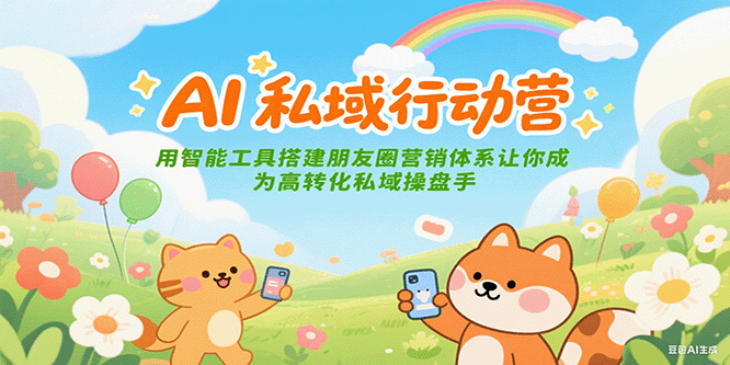 AI私域行动营：用智能工具搭建朋友圈营销体系让你成为高转化私域操盘手-清风网创资源站