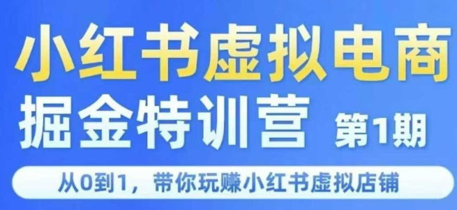 小红书虚拟电商掘金特训营第1期，从0到1，带你玩转小红书虚拟店铺-清风网创资源站