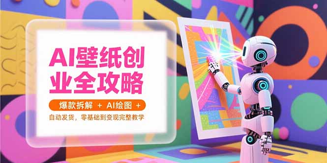 AI壁纸创业全攻略，爆款拆解+AI绘图+自动发货，零基础到变现完整教学-清风网创资源站