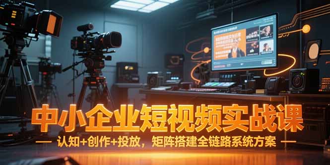 中小企业短视频实战课，认知+创作+投放，矩阵搭建全链路系统方案-清风网创资源站