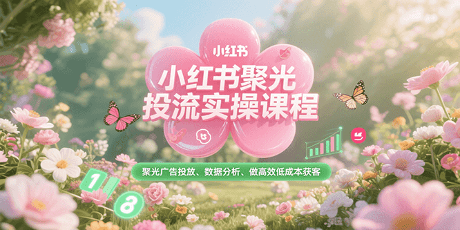 小红书聚光投流实操课程，聚光广告投放、数据分析、做高效低成本获客-清风网创资源站