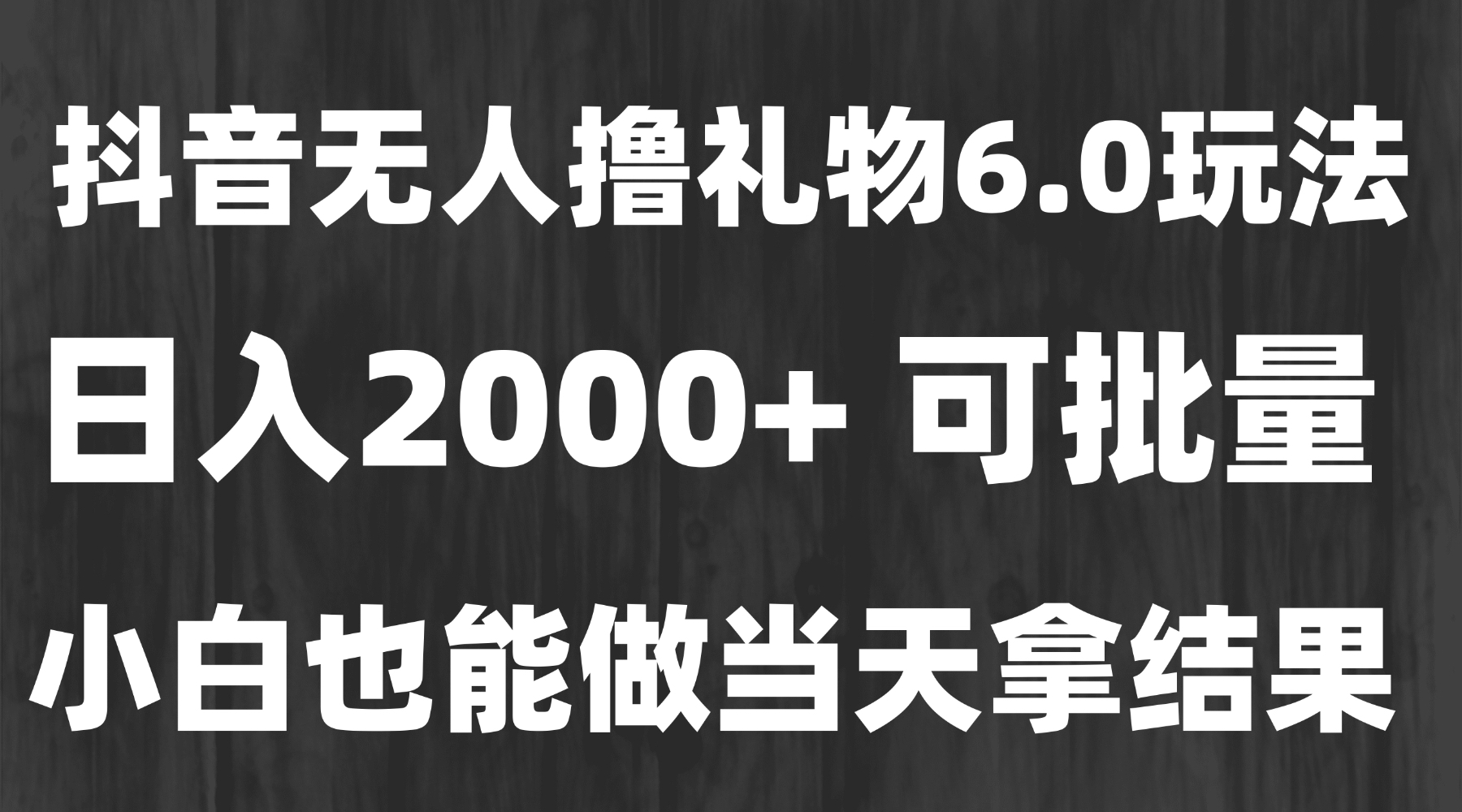 最新风口暴力撸金技术，无人撸礼物，长期稳定 一天收益2000+，小白当天…-清风网创资源站