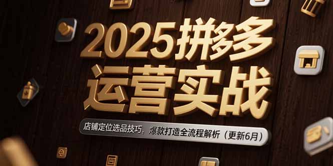 2025拼多多运营实战：店铺定位选品技巧，爆款打造全流程解析(更新6月-清风网创资源站
