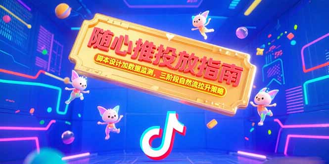 随心推投放指南，脚本设计加数据监测，三阶段自然流拉升策略-清风网创资源站