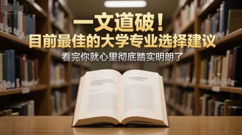 付费文章：一文道破！目前最佳的大学专业选择建议，看完你就心里彻底踏实明朗了-清风网创资源站