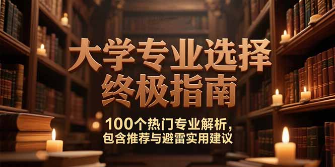 付费文：大学专业选择终极指南,100个热门专业解析,包含推荐与避雷实用建议-清风网创资源站