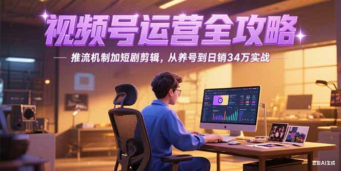 2025视频号运营全攻略，推流机制加短剧剪辑，从养号到日销34万实战-清风网创资源站