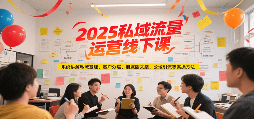 2025私域流量运营线下课，系统讲解私域基建/客户分层/朋友圈文案/公域引流等实操方法-清风网创资源站
