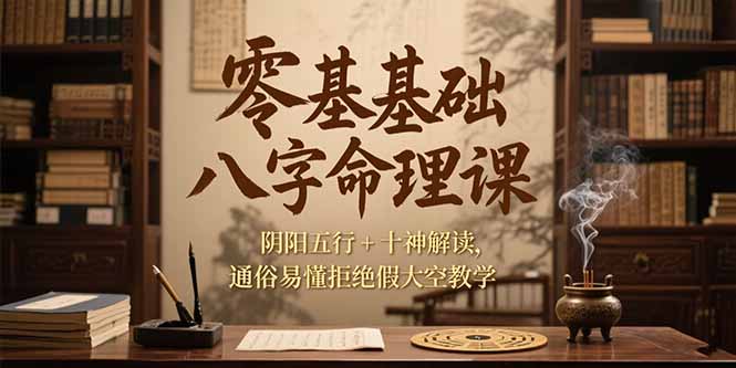 零基础八字命理课，阴阳五行+十神解读，通俗易懂拒绝假大空教学-清风网创资源站