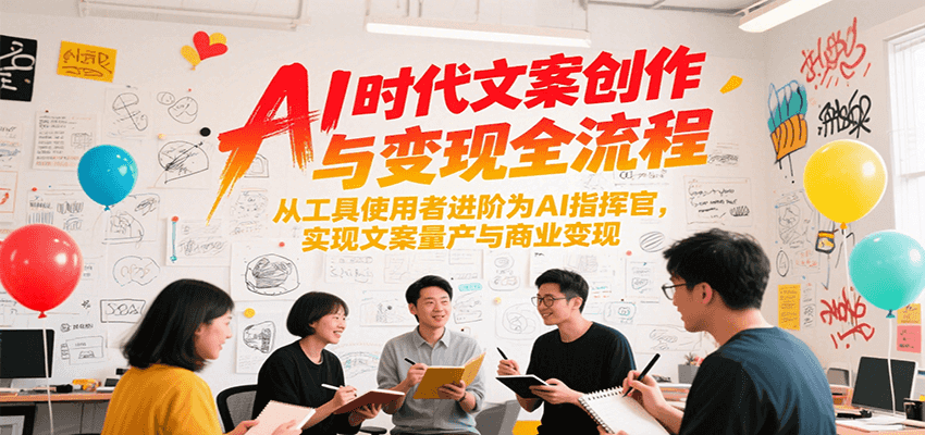 AI时代文案创作与变现全流程，从工具使用者进阶为AI指挥官，实现文案量产与商业变现-清风网创资源站