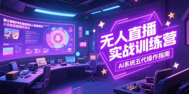 无人直播实操训练营，从设备搭建到话术，AI系统五代操作指南(7月更新-清风网创资源站