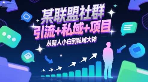 某联盟社群，引流+私域+项目，从新人小白到私域大神-清风网创资源站