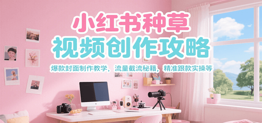 小红书种草视频创作攻略，爆款封面制作教学 ，流量截流秘籍 ，精准跟款实操等-清风网创资源站