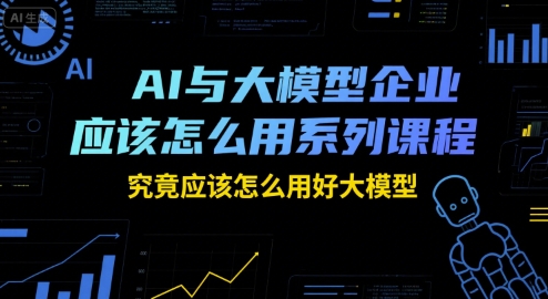 AI与大模型企业应该怎么用系列课程，究竟应该怎么用好大模型-清风网创资源站