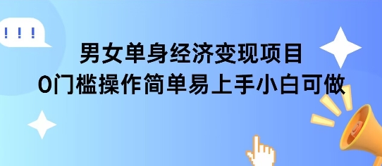 女单身经济项目变现周期长可复购率高日入1k+-清风网创资源站